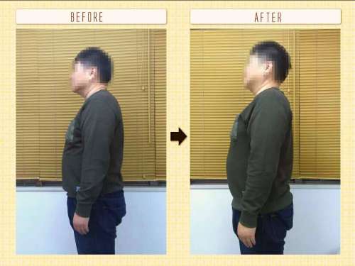 顔出し猫背　男性５０代